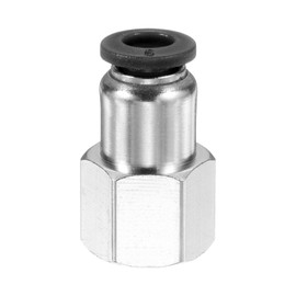 sourcing map Push to Connect Fittings 6mm Tube OD x 1/4" NPT Thread Female Straight Pneumatic Tube Fittings PCF6-N02 Quick Connect Air Line Fittings Air Hose Fittings, Black