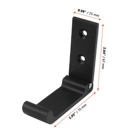 SINJEUN Pack of 6 Foldable Wall Hooks, Foldable Clothes Hooks, Folding Hooks, Aluminium Alloy Wall Hooks for Wall, Kitchen, Bathroom, Jacket, Towel, Keys, Bags Hooks, 75 x 25 x 67 mm, Black