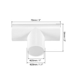 sourcing map PVC Conduit Coupler T-Shaped Fittings 25mm 3 Ways Terminating Coupler Connectors for Home Hose Electrical Conduit Pack of 12