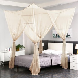 Mengersi Mosquito Net for Bed Canopy,Four Corner Post Canopy Bed Curtains for Twin/Twin XL Size Bed,Bed Curtains for Patio Indoor Outdoor Net