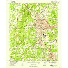 YellowMaps Marietta GA topo map, 1:24000 Scale, 7.5 X 7.5 Minute, Historical, 1954, Updated 1957, 26.9 x 22 in - Polypropylene