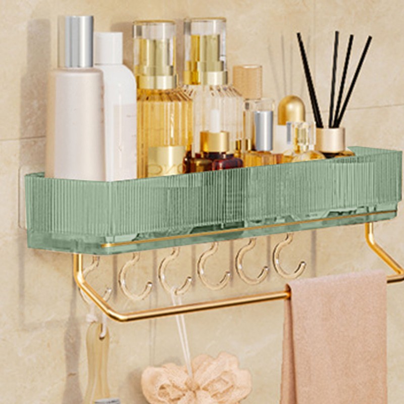 Bathroom Shelf Drill Free Alumimum Strong Load Bearing Wall Mounted