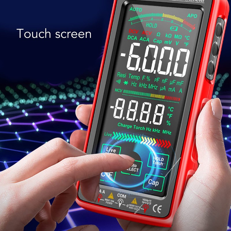 Digital Multimeter Tester, Smart Touch TRMS, Automatic Range Selection, 9999