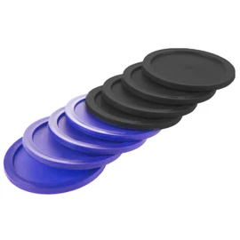 8-Pack, 2.5-Inch Air Hockey Pucks - Durable, Smooth and Colorful Pucks for Home and Kids Tables - Compatible with Standard Pushers and Goals - Best Air Hockey Accessories by INSCOOL (Blue&Black)