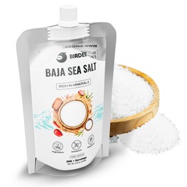 Birdee Baja Mineral Sea Salt - 8.8 oz, Rich in Electrolytes, Fine Grind, Unrefined, Hand Harvested, Solar Dried, Great for Refills