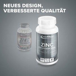 IronMaxx Zinc Professional - 365 vegane Zink-Tabletten hochdosiert | 25mg Zink pro Tablette | Zink Nahrungsergänzungsmittel mit Kupfer, Selen und Chrom