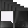 6 Pcs Black Heavy Duty Plastic Folders 2 Pocket File