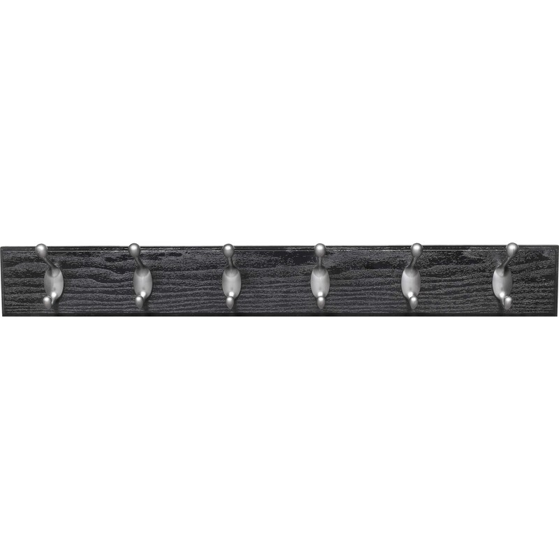 HIGH & MIGHTY 515757 Coat Rack 6 Hook Rail, Easy