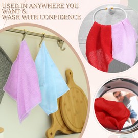 Sliner 24 Pcs Valentines Day Kitchen Towels Rose Shaped Valentines Craft Dish Towels Valentines Kitchen Decor Bathroom Towels for Anniversary Wedding Decoration Housewarming Gifts (Multicolor)