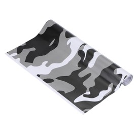 PATIKIL Camo Roll 12" x3ft, Digital Camo Vinyl Wraps Self Adhesive Camouflage Pattern Car Sticker for Covering Bows, Cameras, and Other Hunting Accessories, Black/White
