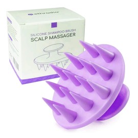 Shampoo Brush Hair Scalp Massager Siliscrub Hair Scalp Brush Scalp Massage Shampoo Brush Head Scrubber Scalp Care Brush (Purple)