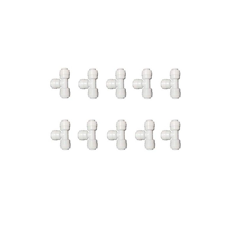 10-Piece 3/8" x 3/8" x 3/8" Tube O.D. Push-to-Connect Eugal