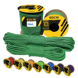 EdcX 3 mm Nylon Paracord 425 (15, 30, 50 and 100m) – 3 mm Type II, 100% Nylon Rope, 3 Strand Rope, 3 mm Nylon Rope in Many Colors (Green, 50 m)