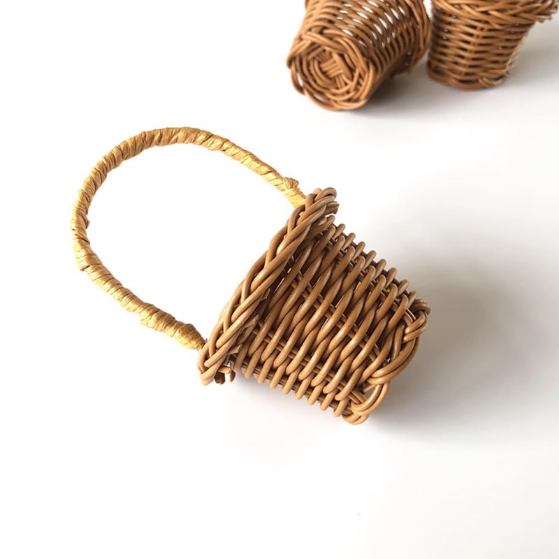 6 Pcs Small Rattan Baskets Craft Woven Baskets Mini Basket