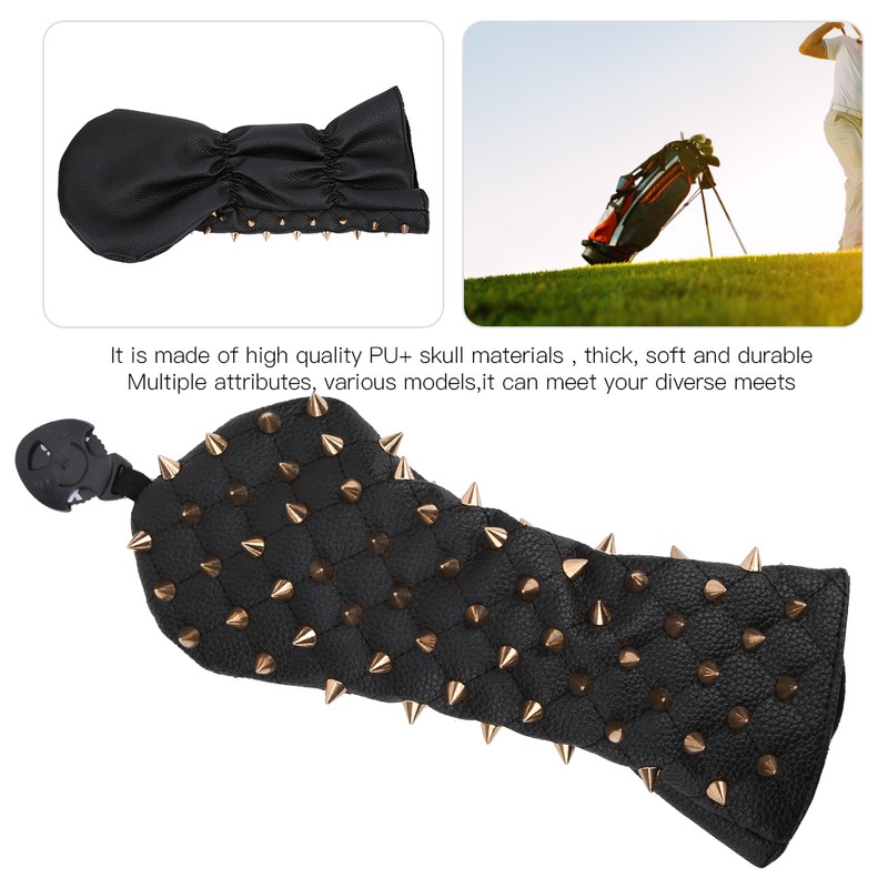 Rivet Wooden Club Protection Headcover Unique PU Waterproof Golf Putter