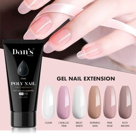 Dan's Nails Poly Gel, 60ML Burning Man Gel Builder Nail Extension for All Season Acry Gel Color Strengtheners-Long-Lasting Molding Gel Nail Supplies for DIY Salon