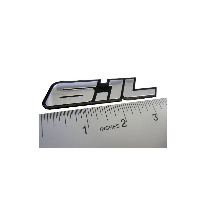 ERPART 6.1L Liter Silver Engine Real Polished Aluminum Emblem Badge