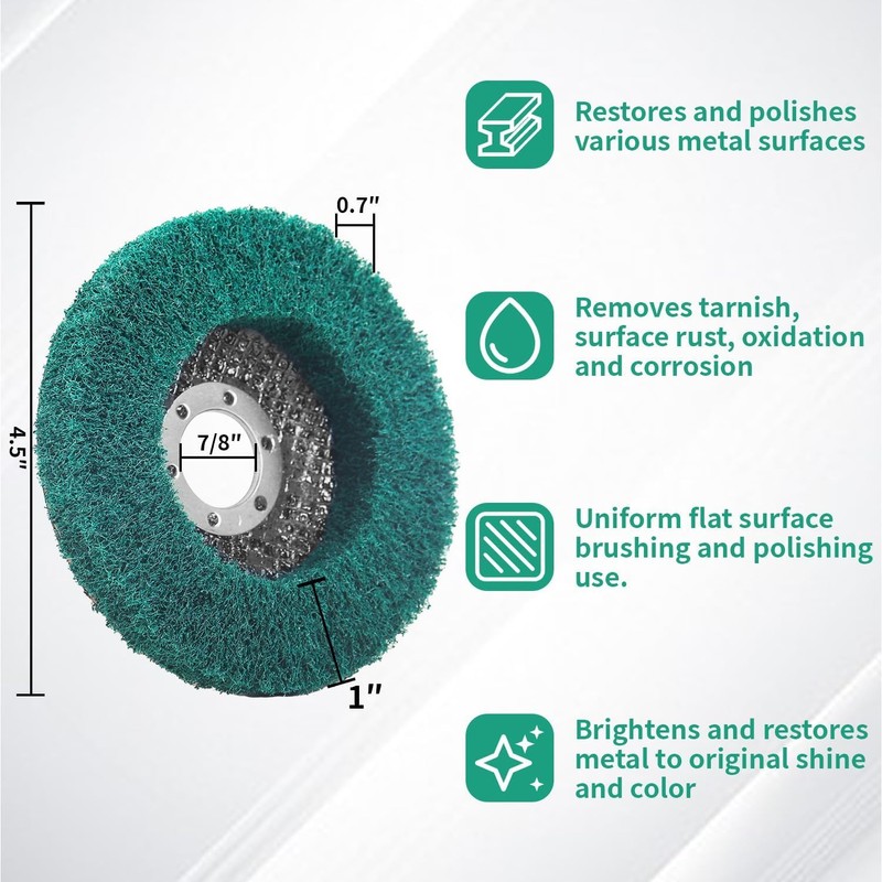 BaiNuo Nylon Fiber Polishing Wheel, 4.5-Inch Angle Grinder Sanding Disc,