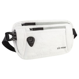 SAO ROQUE ® Bum Bag Women Men (S) Belt Bag Travel Accessories with RFID Blocker, Hip Bag Stylish, Money Belt in Elegant Leather Look, Flat, Leather White (S), money belt