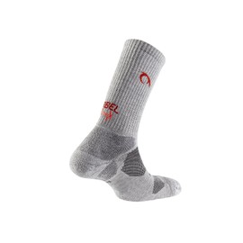 LURBEL Fuji Five Thermal Socks, Seamless Socks, Trekking Socks, Anti-Bubble & Odour-Inhibiting Socks, Outdoor Socks, Unisex, grey/red