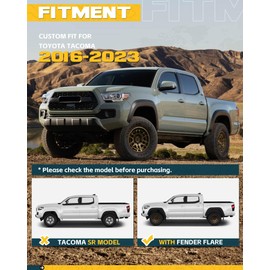 Trumgeta 4PCS Upgraded Truck Mud Flaps Splash Guards Fit for Toyota Tacoma 2016-2023 with Fender Flares Adjustable Mudflaps for Pickup Trucks Quick-Release Mud Guards