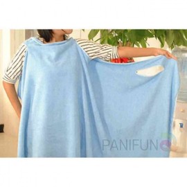 One-piece shower gown, blue women's shower gown, shower robe, towel gown, women's shower gown bathrobe