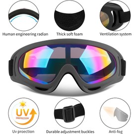 COOLOO Ski Goggles, Snow Snowboard Goggles for Men Women Kids - UV Protection Foam Anti-Scratch Dustproof