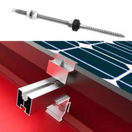 Micro Traders Pack of 4 Hanger Bolts 304 Stainless Steel Height Adjustable Solar Hanger Bolts for Photovoltaic Solar Attachment on Building Roofs, M10 x 250 mm