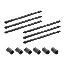 KUMGROT 6 PCS Straight Pipe Lamp Stem Kit with Connector Light Fixture Parts Lamp Making Kit Black Ceiling Light Extension Rod for Pendant Lights, 7.87" (200mm) Long