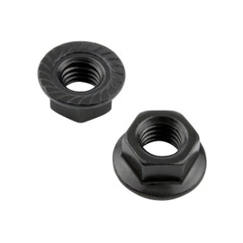 POSH M8 900028-K2 Motorcycle Accessories Flanged Nut Stainless Steel Black 2 Pieces