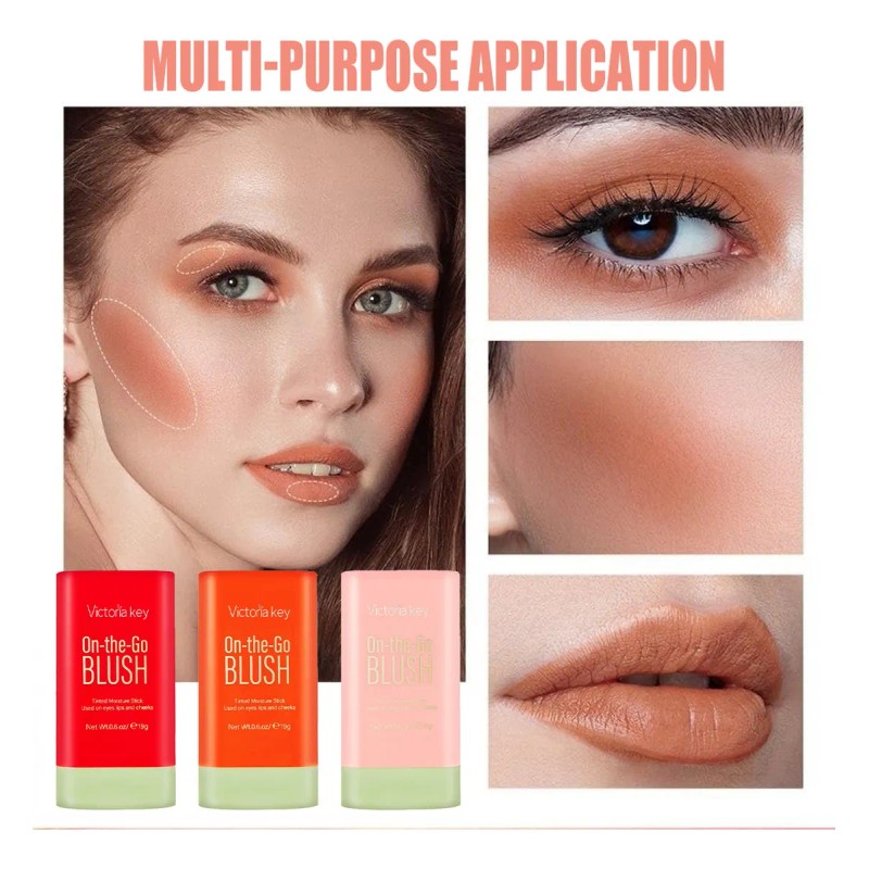 3pzs Maquillaje Colorete En Barra Labios Y Mejillas Natural