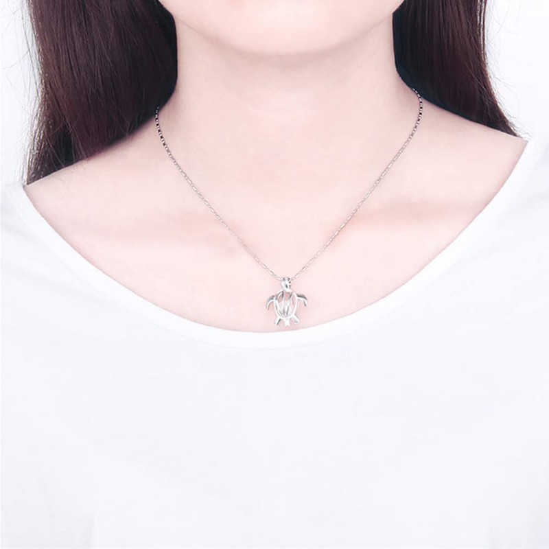 LGSY Silver Plated 5Pcs Turtle Cage Pendants Crafting Charm for