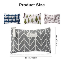 Canvas Cosmetic Bags, 4 Pcs Large Capacity Toiletry Bags, Portable Makeup Bag Toiletry Pouch with Zipper for Cosmetics, Stationery, Cards, Purse, Pencil Case - Travel & Busizess