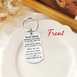 DEGASKEN To My Sister Keychain Gifts Ideas for Birthday Graduation Presents