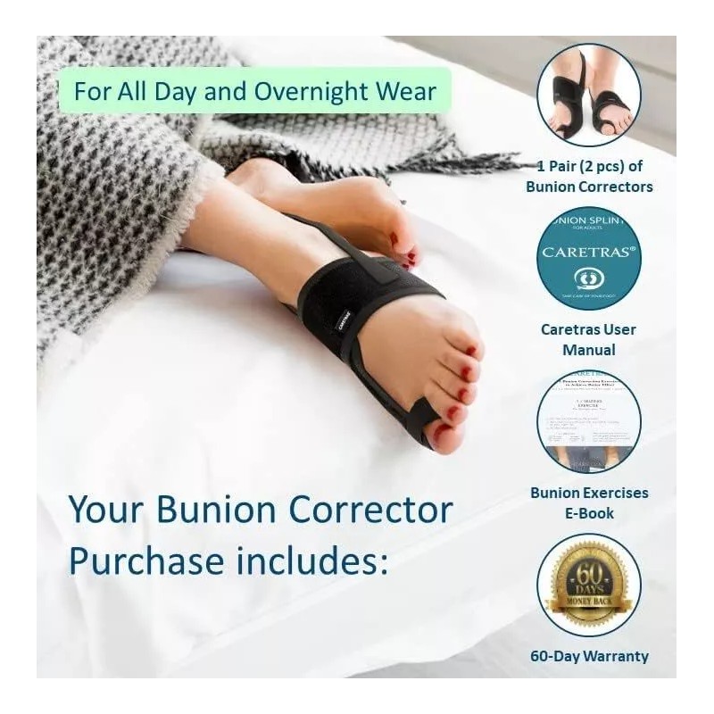 Caretras Orthopedic Bunion Corrector Brace Pack Of 2 Alleviate Pain