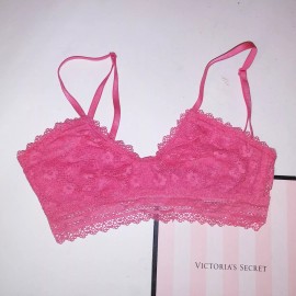 Victoria's Secret Victoria Secret Bralette Bra XS Pink Scoop Daisy Lace Unlined Wireless New