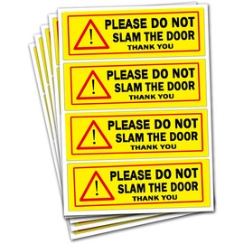 Remarkable Please Do Not Slam The Door Warning Stickers, 5x1.5 inch Oblong Do Not Slam Door Self Adhesive Lable for Car Exterior,Doors,Windows,Laptop,Truck (20 Pcs)