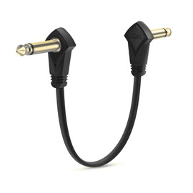 Augioth 36 Inch Guitar Patch Cables Gold Plug, 95 cm Black Guitar Pedal Cable Effect Cable Cord, 1/4" inch TS Low Profile Right Angle Patch Cable for Guitar Effect Pedal