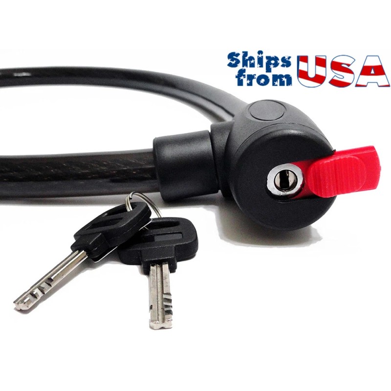 MMG Anti-theft cable lock, 70-inch steel cable (2 keys) safe,