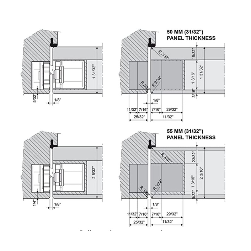 AGB 2.0 Eclipse - Adjustable Concealed Hinge for Telescopic coverplate
