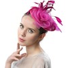 Women Feather Fascinator Hat Flower Pillbox Hat Wedding Bridal Headdress