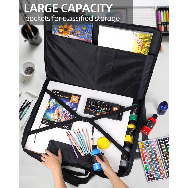 Nicpro Upgrade Art Portfolio Bag 20 x 26'', Waterproof Nylon