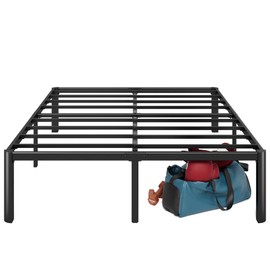 ZINUS Van 16 Inch Metal Platform Bed, Steel Slat Support, No Box Spring Needed, Eco Friendly WonderBox Packaging, Easy Assembly, Black, King