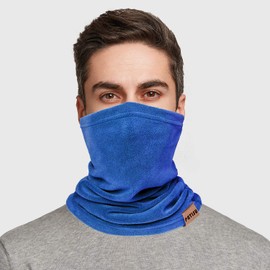 Neck Warmer Gaiter Winter Fleece Neck Cover Balaclava Windproof Face Cover Mask for Ski Motorcycle (Royal Blue, 1)