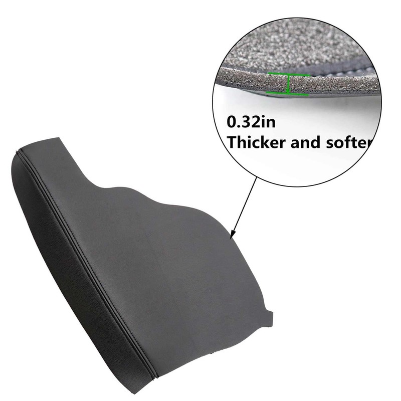 Priprilod 2pcs Leather Black Door Armrest Replacement Cover Compatible with
