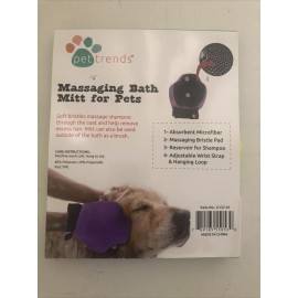 Pet Trends Dog Massaging Bath Mitt for Pets Yellow