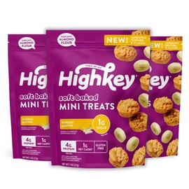 HighKey Low Sugar Banana Muffins - 2oz Low Carb Keto Snack 3-Pack, Gluten Free Mini Muffins with Oat Fiber, Healthy Sweet Breakfast or Dessert