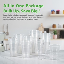 Lilymicky [1000 Pack] 7 oz Clear Plastic Cups, Disposable Drinking Cups, 7 Ounce Plastic Party Cups for Birthday Parties, Picnics, Ceremonies, and any Events