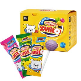 DC24 DAILY CARE Xylitol Lollipops Assorted Fruit Flavors Suckers Anti-Cavity, No Added Sugar Candy for Kids, Tooth-friendly, Vegan, and Keto Diet 12 Count