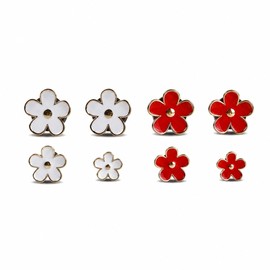 Solvio 8 Pcs Alloy Daisy Flower Air Fresheners Vent Clips, Cute Red Car Accessories for Women, Interior Decor Charm, Car Gifts for Girls (White and Red)